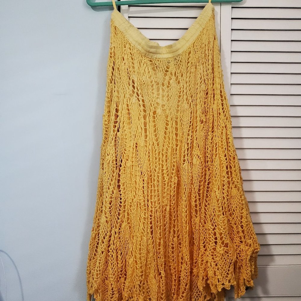 Yellow Crochet Maxi Skirt